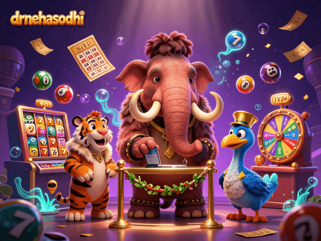 Engage in thrilling lottery action with drnehasodhi's vibrant casino scene featuring dynamic characters and colorful game elements.