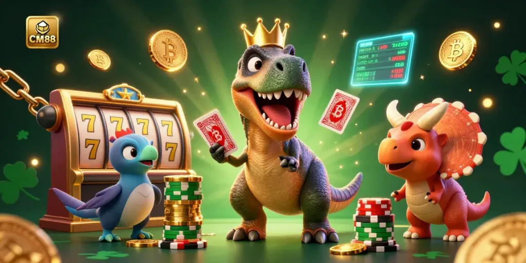 Engage in thrilling gameplay at CM88 with lively characters and rich casino elements.