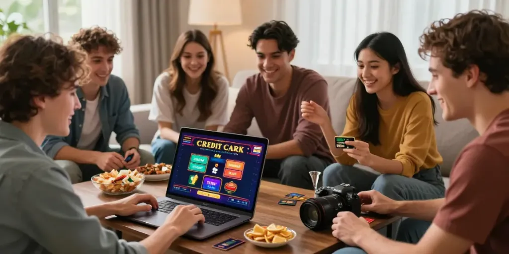Friends enjoying an exciting session at a new credit card casino online in 2026.