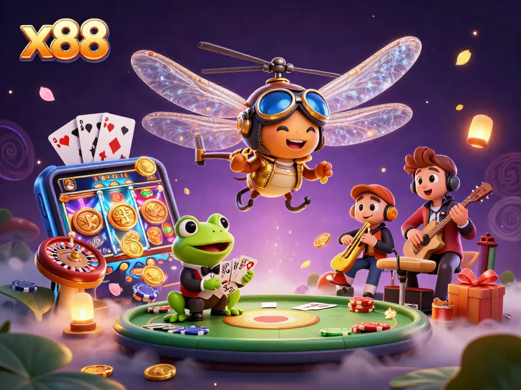 x88 offers thrilling card dealing and casino action with dynamic characters and vibrant game elements.